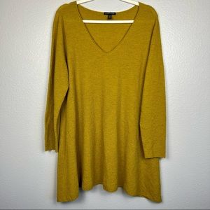 Eileen Fisher Mustard V-Neck Sweater
32 inches long
21 inches pit to pit